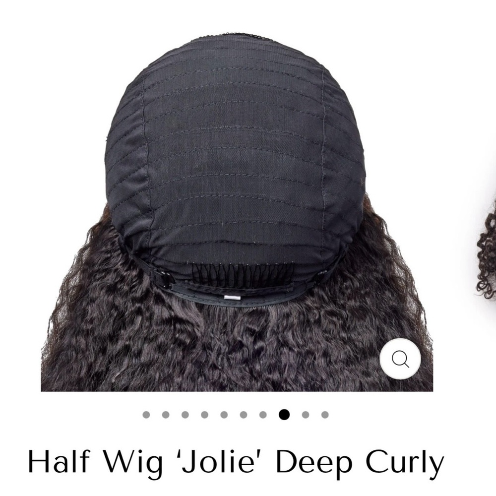 Jolie Deep Curly Half Wig - Jet Black - Picture 2 of 7